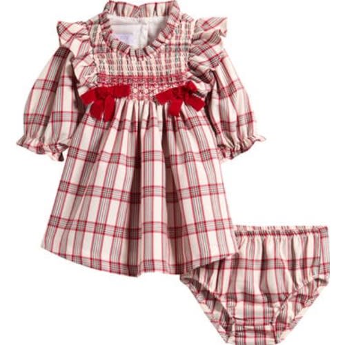 Iris & Ivy Bow Smocked Plaid Dress & Bloomers Set | Nordstromrack