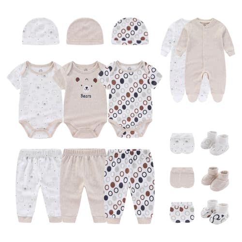 Baby Boy Girl Clothes Outfit 17 Pack Newborn Layette Gift Set and Accessories 0-3 Months