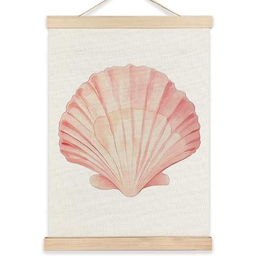 Coastal Cowgirl Granddaughter Room Decor, Pink Seashell Wall Art Poster, Coastal Wall Decor, Seashell Wall Decor, Beach Wall Decor, Preppy Beach Room Decor, Beach House Decor, 12x16 Inches