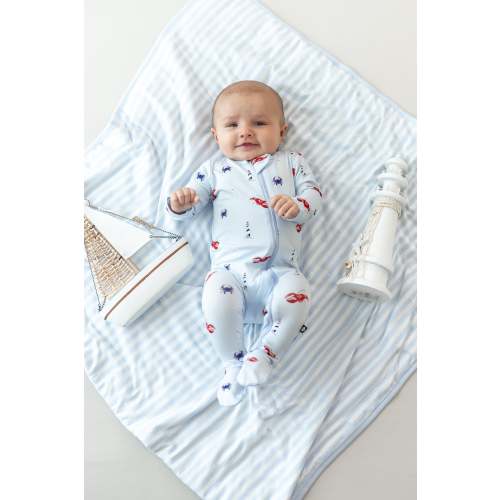 Baby Blanket in Small Mist Stripe 1.0