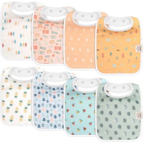 KeaBabies 8-Pack Organic Baby Bibs for Boy, Girl, Drool Bibs, Baby Bib for Girls, Boys, Newborn Teething Bibs