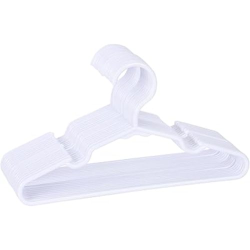 20 Pack White Kids Hangers 11.6 Inch - Baby Clothes Hangers for Toddler & Child, Durable Plastic Children's Hangers for Closet, Pants, Coats, Skirts (Non-Slip, Space-Saving)