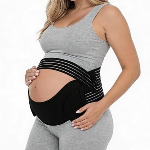 Pregnancy Belly Band, Maternity Belly Band, Black, Medium