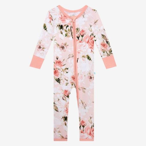 Infant Vintage Pink Rose Convertible One Piece - Posh Peanut