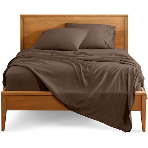 Bare Home King Sheet Set - 1800 Ultra-Soft Microfiber King Bed Sheets - Double Brushed - Deep Pockets - Easy Fit - 4 Piece Set - Bedding Sheets & Pillowcases (King, Cocoa)