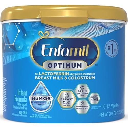 Enfamil Optimum (Enspire), Our Closest Formula to Breast Milk, Immune-Supporting Lactoferrin and Brain-Building DHA Baby Formula, Powder 20.5 Oz Tub