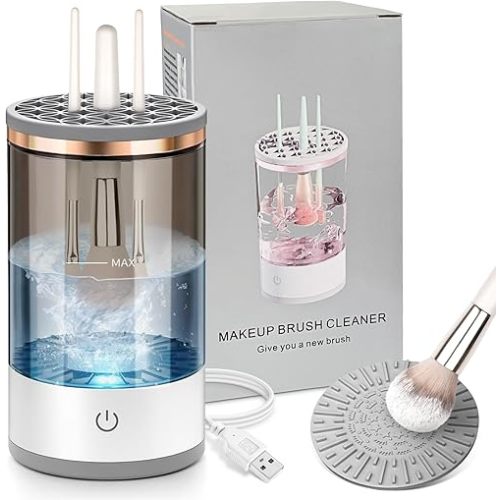 Electric Makeup Brush Cleaner, Quick Efficient Machine for Deep Cleaning All Types of Brushes, Portable Compact Design for Travel Home Use, for Makeup Lovers & Professionals