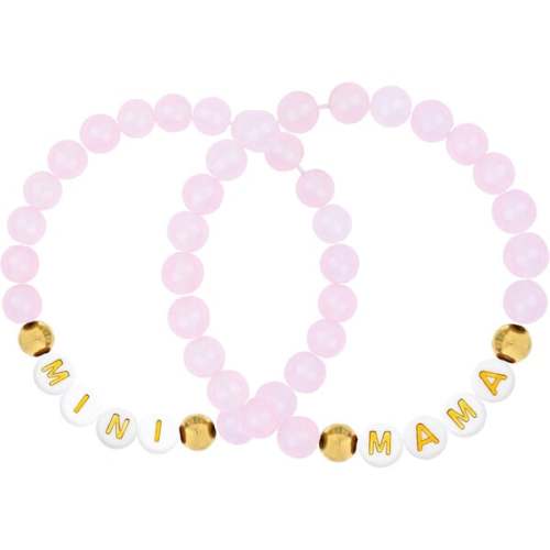 Gold-Filled Mini and Mama Bracelet Set, Pink