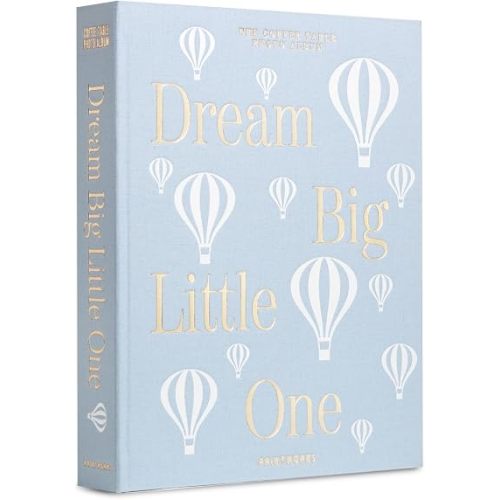 Printworks Baby Photo Album - Dream Big Little One, Light Blue - Cloth Cover with Slipcase - 30 Pages for 60 Photos - First Year Keepsake & Milestone Memory Book