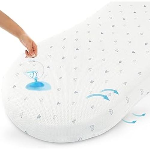 Bassinet Mattress Pad Compatible with Halo Bassinest Swivel, Flex, Glide, Premiere & Luxe Series Sleeper, Waterproof Breathable Soft Baby Foam with Removable Zippered Cover
