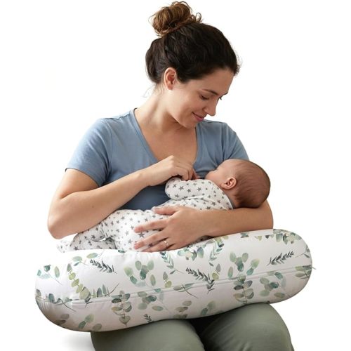 Little Grape Land Nursing Pillow for Infants, Breastfeeding Pillows, Baby Pillow for Nursing, Bottle Feeding with Machine Washable Cover & Breathable Filling