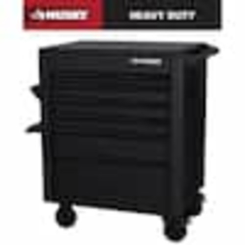 Husky Tool Storage 31 in. W 6-Drawer Black Rolling Tool Cart H30MECH6BLK
