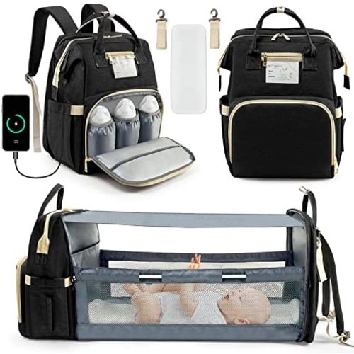 OTTOLIVES Diaper Bag Backpack 3-1 Baby Diaper Bags Baby Bag with Changing Station And Large Capacity for Girls and Boys