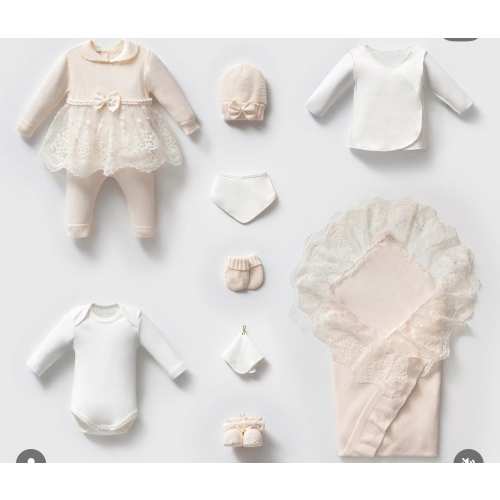 Knited Personalized  Custom Embroidered Cotton  Baby Newborn Outfit set