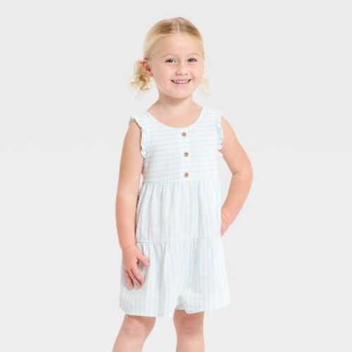 Toddler Girls' Striped Romper - Cat & Jack™ Blue 3T
