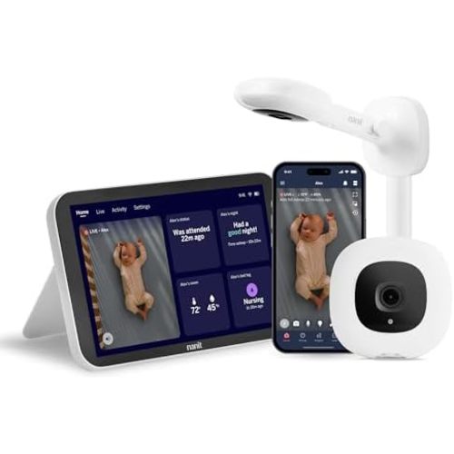 Nanit Smart Baby Monitor System with Wall Mount & 8" Display Screen