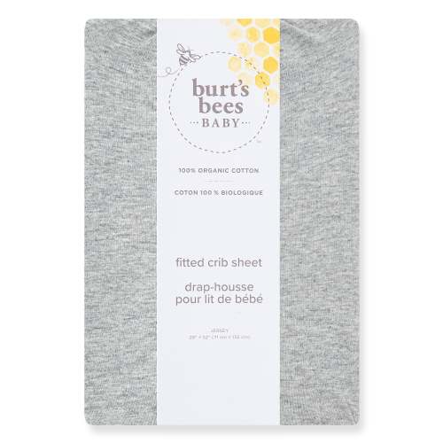Solid Organic Cotton BEESNUG® Fitted Crib Sheet - Heather Grey