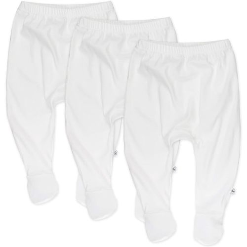 HonestBaby Unisex-Baby 3-Pack Footed Pants Roomy Fit Pull on Bottoms 100% Organic Cotton for Infant Baby Boys, Girls, Unisex