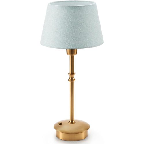 UMEXUS Cordless Lamp Rechargeable Table Lamps, 5000mAh Battery Operated Lights, 3 Level Brightness Dimmable, Portable Night Bedside Light for Patio, Restaurant, Dining, Fabric Shade, Antique Brass