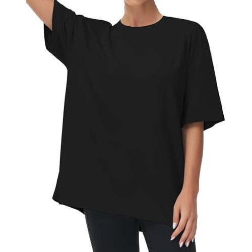 THE GYM PEOPLE Women's Workout Tops Oversized T-Shirts Crewneck Basic Tee