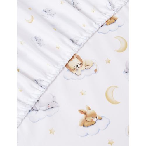 Teeny Weeny Sleeping Animals Bedside Sleeper Fitted Sheets, 2-Pack