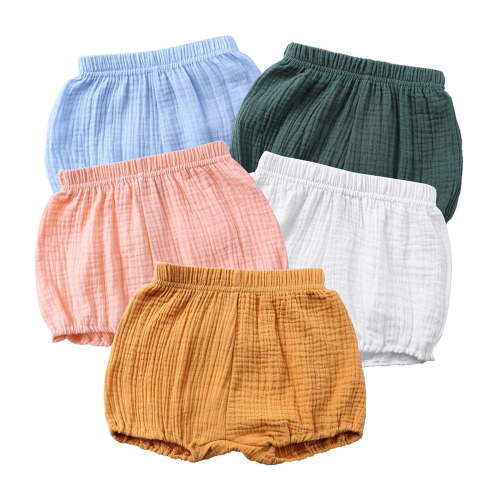 Feancey Baby Girls Boys Bloomers Newborn Toddler Kids Unisex Cotton Lounge Shorts Solid Color Cute Short Pants White 6-9 Months
