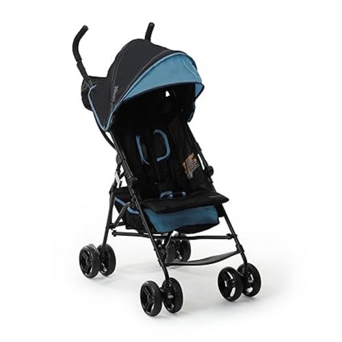 Ingenuity 3D Mini Convenience Stroller – Lightweight Stroller with Compact Fold, Multi-Position Recline, Canopy with Pop Out Sun Visor – Umbrella Stroller for Travel and More, Slate Grey