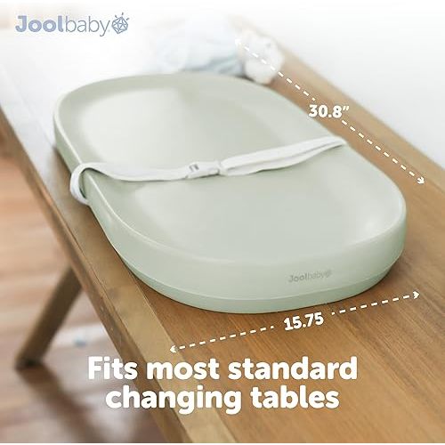 Jool Baby Waterproof Baby Changing Pad - Easy to Clean, Lightweight & Portable - Large Foam Cushion for Comfort (Sage)