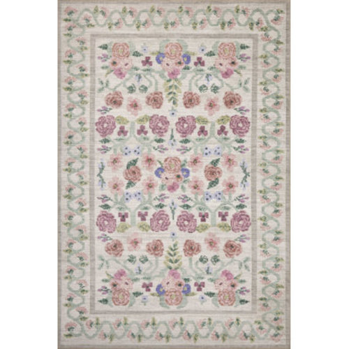 Rifle Paper Co. Rifle Paper Co. x Loloi Rosa Ivory Area Rug | Wayfair