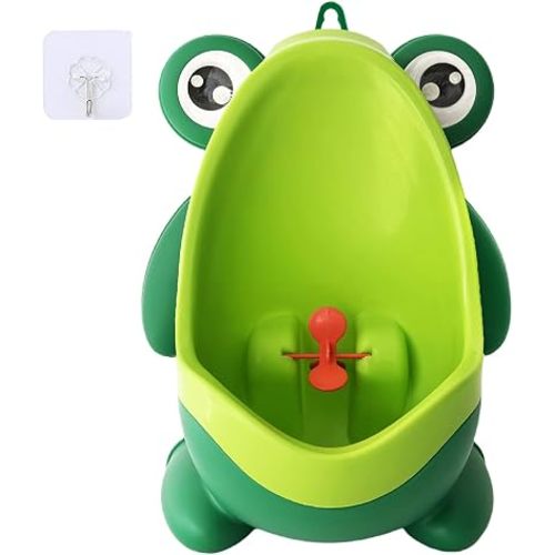 Frog Pee Training,Cute Potty Training Urinal for Boys with Funny Aiming Target,Green Urinals for Toddler Boy