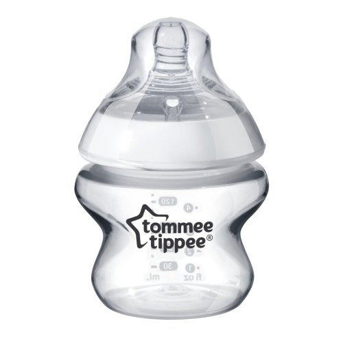 Tommee Tippee Closer to Nature Baby Bottle, Extra-Slow Flow Breast-Like Nipple, BPA-Free - Clear - 5 Ounce, 1 Count