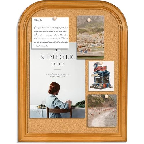 Cork Board for Walls, 17X13 inches Bulletin Board with Frame, Decorative Hanging Pin Board Vision Board Message Board for Office School Home Decor(2R&2S,4333,1p)