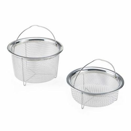 Instant Pot Official Mesh Steamer Basket Set, Stainless Steel, Dual-Purpose Steamer & Strainer, Easy-Lift Handle, Dishwasher Safe, Rust-Resistant