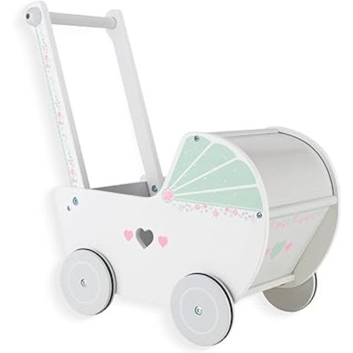 Wooden Baby Push Walker for 1 Year Old and up, Toddler Shopping Cart Push Toys for Boys Girls