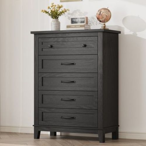 5 Dresser for Bedroom, 41" Tall Dresser, Vertical Drawer Dresser with Storage Freestanding, Wooden Closet Dresser Storage Chest for Bedroom
