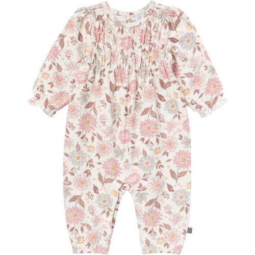 Baby Girls Flower Blossoms Smocked Long Leg Romper