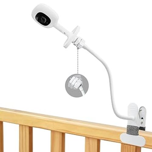 Baby Monitor Clip Mount Compatible with Nanit Pro & Flex Stand, Momcozy BM01/ BM03/ BM04, Babysense MaxView PRO-VBM55TX, 16 inches Flexible Crib Clamp Mount for Cameras with 1/4 Threaded Hole