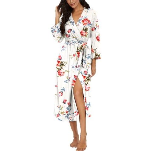 VINTATRE Robes for Women Long Knit Bathrobe XS-4XL