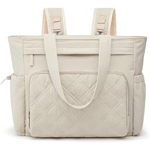 G4Free 3 in 1 Diaper Bag with Insulated Pockets Baby Backpack for Women Men Toddler Diaper Tote with Stroller Buckle Travel Work-Beige