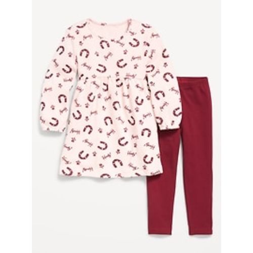 Long-Sleeve Waffle-Knit Dress and Leggings Set for Toddler Girls | Old Navy