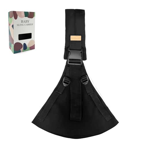 Marrlly Baby Sling Carrier 2025 Baby Carrier Newborn to Toddler Sling Lightweight Baby Carrier Sling with Adjustable Straps Toddler Carrier Wrap for 10-30 lbs(Black)
