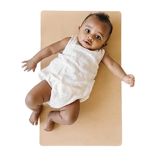 Vegan Leather Baby Diaper Changing Mat - Portable, Wipeable & Reusable Pad Liner - 16" X 26" Premium Quality