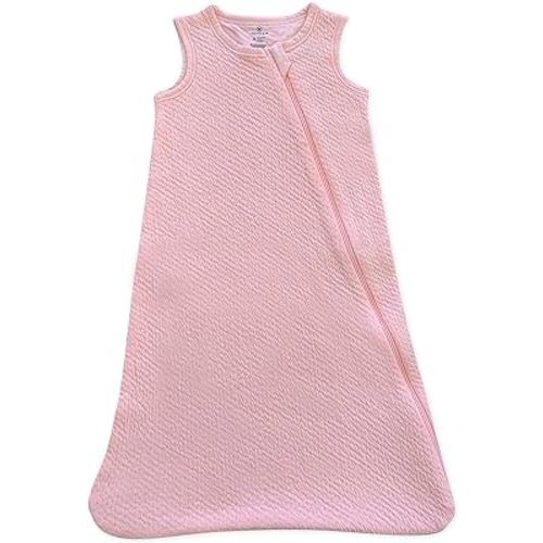 HonestBaby Organic Cotton Matelasse Wearable Blanket, Pink, Medium