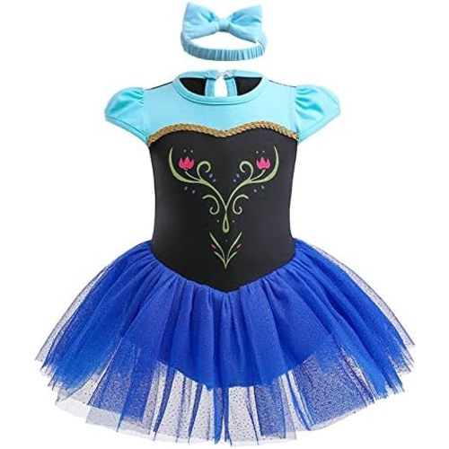 HIHCBF Baby Girls Christmas Princess Costume Mermaid Sofia Belle Halloween Birthday Party Romper Tutu Dress w/Headband
