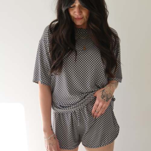 Women's Bamboo Short Set | Street Micro Check
