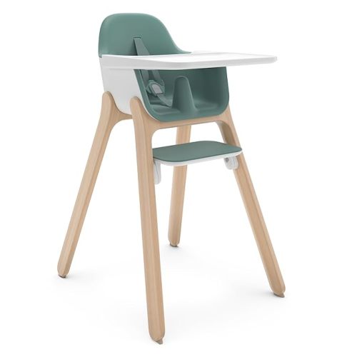 Grey UPPAbaby Ciro High Chair/Sleek, Easy-to-Clean Design/Perfect-Fit Tray to Bring Baby to Table/Patent-Pending Harness/Dual-Position, 180-Degree Rotating Footrest/Chloe (Grey/Rubberwood)