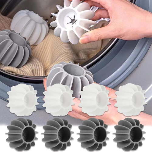 NOGIS 8 Pcs Reusable Laundry Balls Scrubbing Balls Gray White Washing Machine special Ball Silicone Tidy Clothes Deep Cleaning Anti-Winding