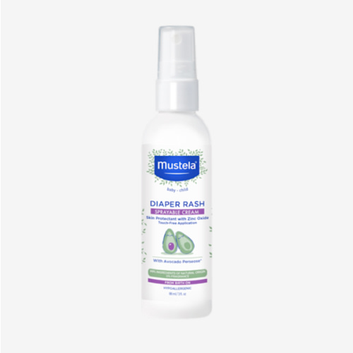 Mustela Baby Diaper Rash Cream Spray – Touch-Free protectant with Zinc Oxide & Natural Avocado - Treats, Soothes and Prevents Diaper Rash- Fragrance-Free - 3 fl. oz