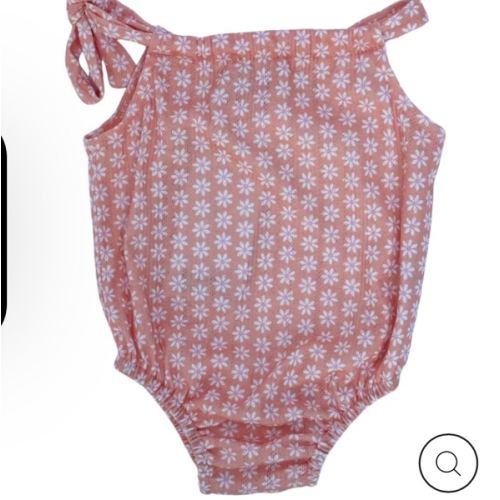 Kimora Bubble Romper - Peach Gardens - Bailey's Blossoms - 0-3 Months