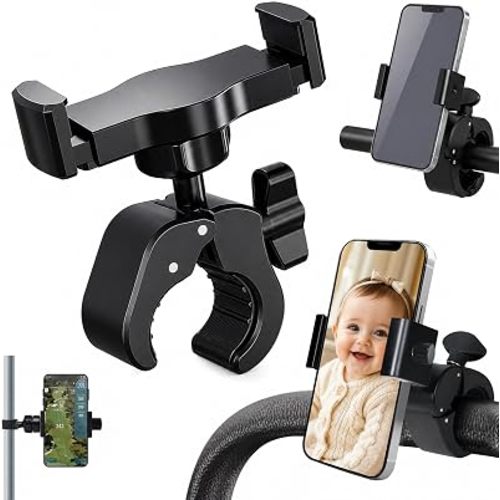 Stroller Phone Holder,Shopping Cart Phone Holder,Phone Holder for Stroller,Stroller Phone Mount,for Golf Push Cart,Golf Push for 4.7" to 6.8" Smartphones